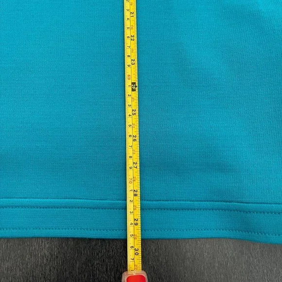 St. John Teal Knitted Top Wool Blend Button Detail, Size S - Picture 7 of 7